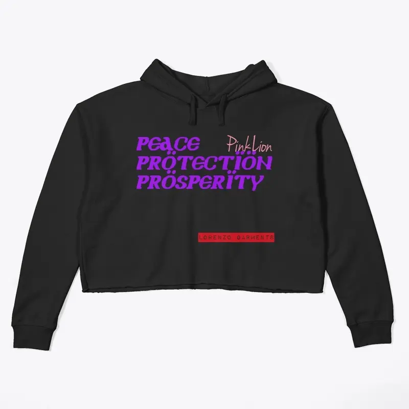 PinkLion-PPP-Crop Hoodie